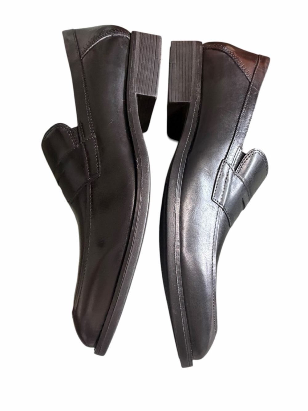 Johnston & Murphy Black Leather Penny Loafers with Pink Lining - Picture 4 of 9